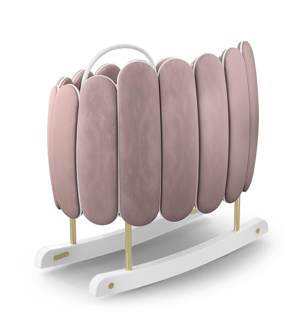 Lotus Gentle Pink Rocking Crib