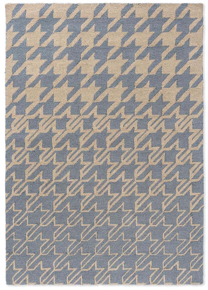 Houndstooth Blue Outdoor Rug | Size: 250 x 350 cm