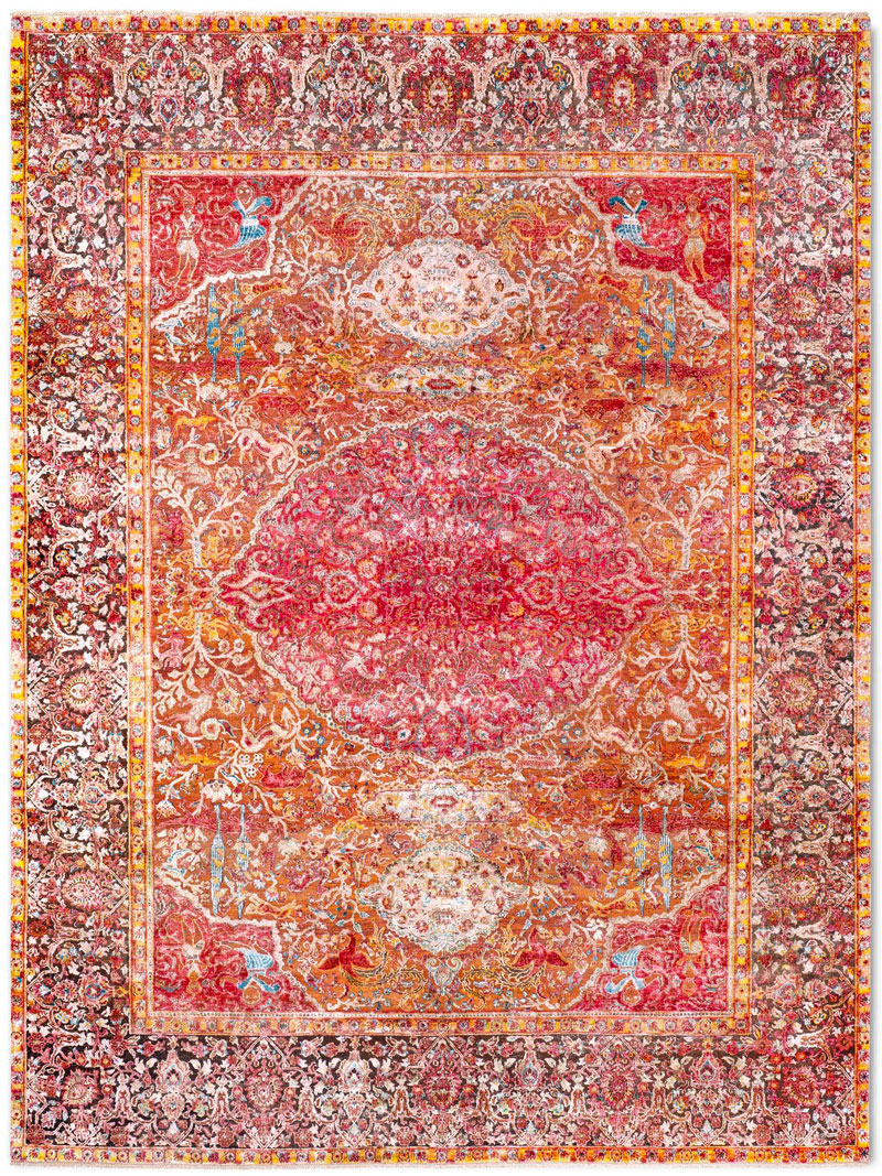 Hundred Million Hand-Knotted Wool / Silk Rug ☞ Size: 300 x 400 cm