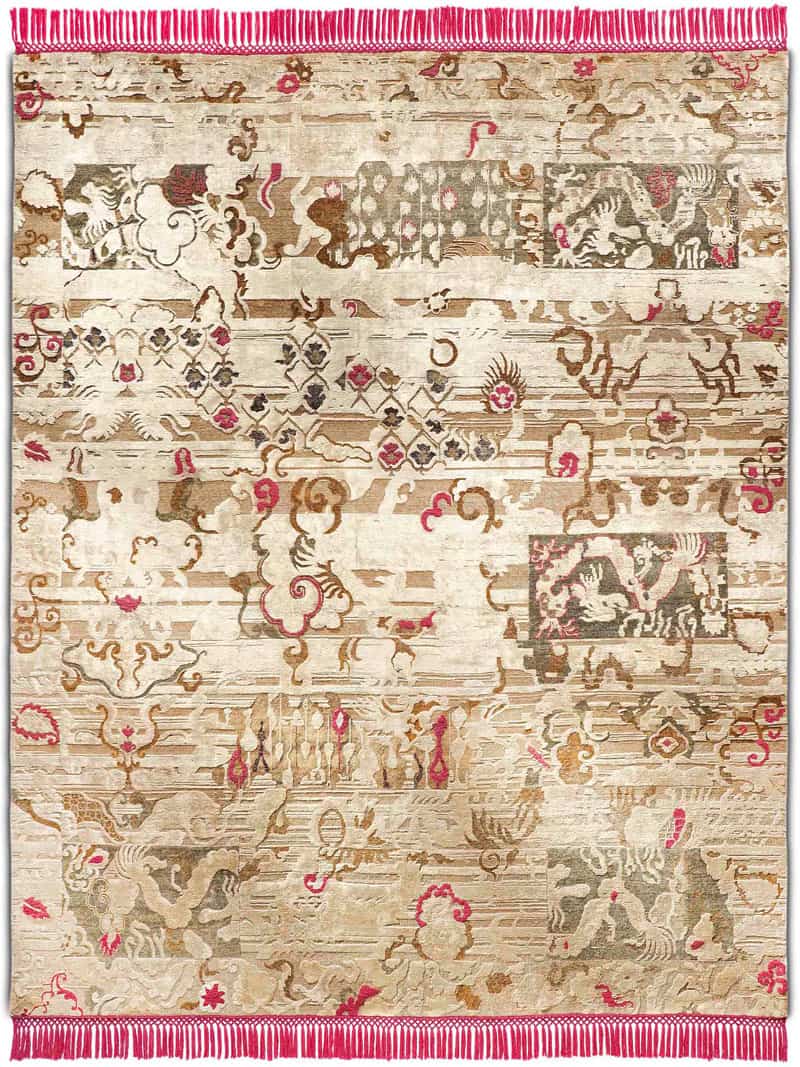 Dragon Hand-Knotted Silk / Wool Rug