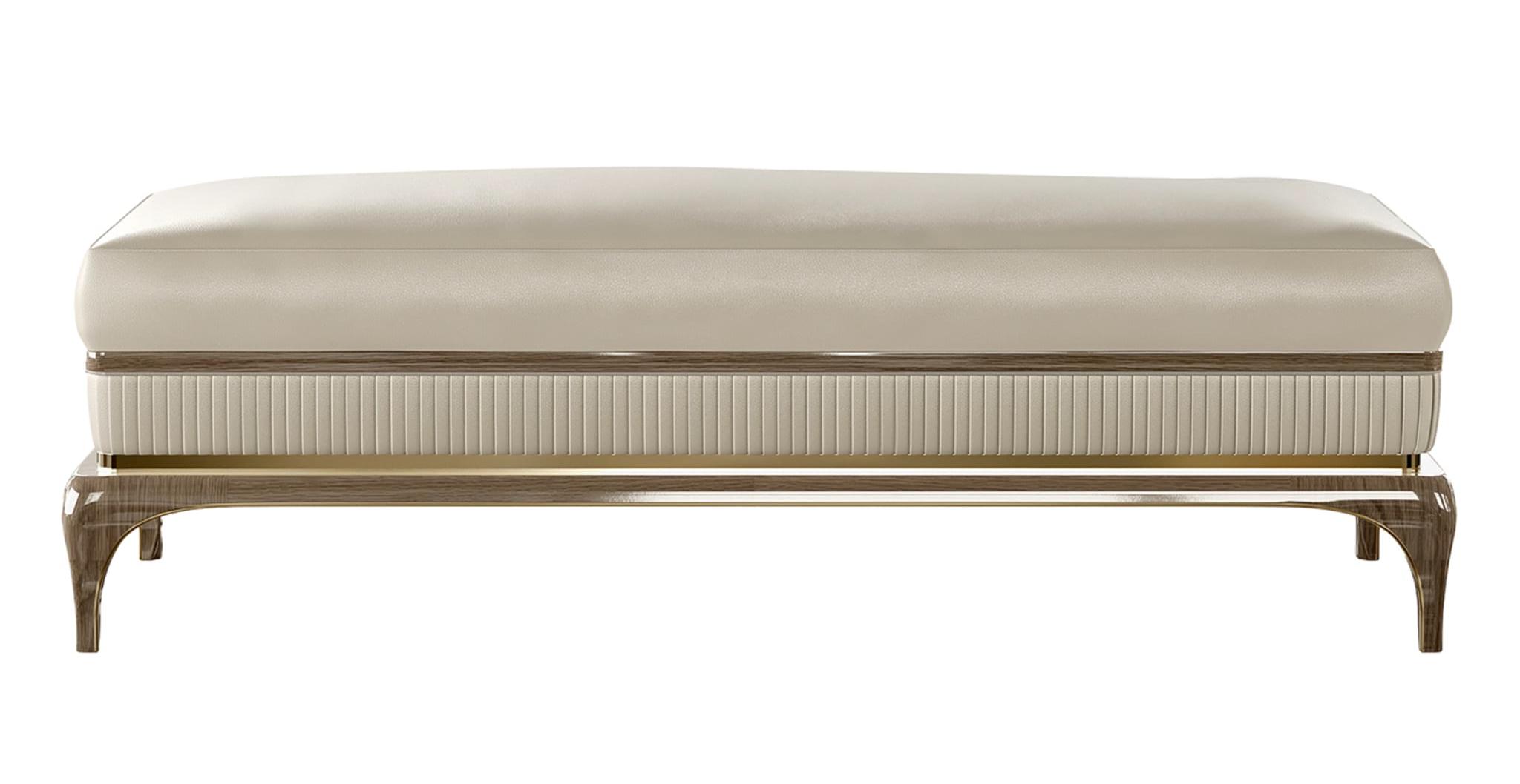 Bespoke Beige Leather Bench