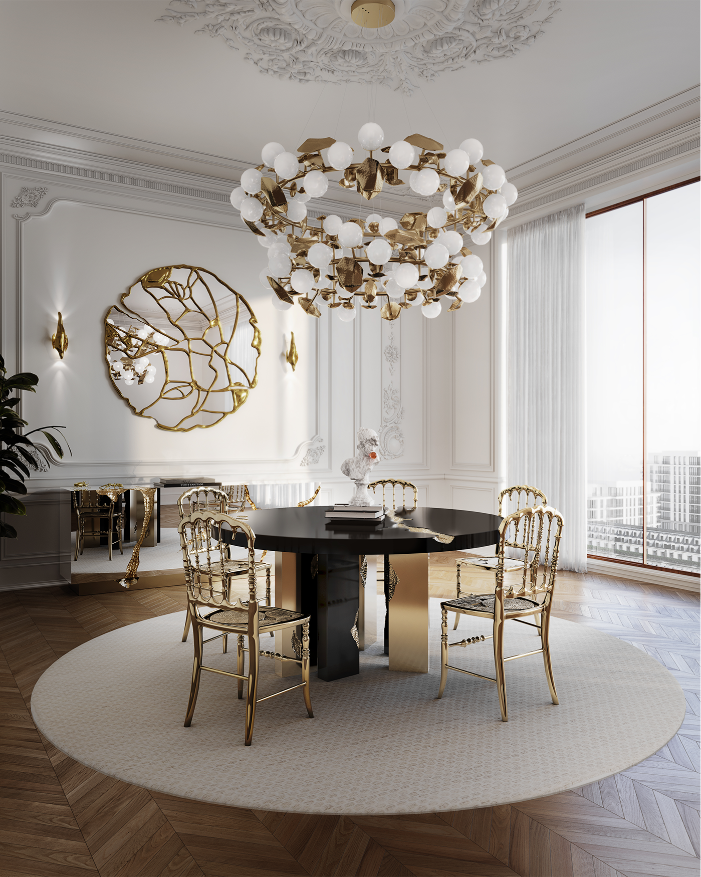 Round Black Luxe Dining Table