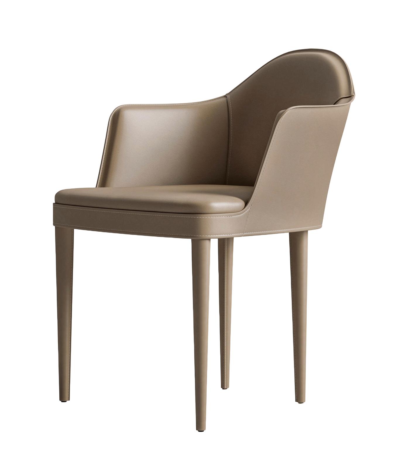 Armrest-Enhanced Leather Chair