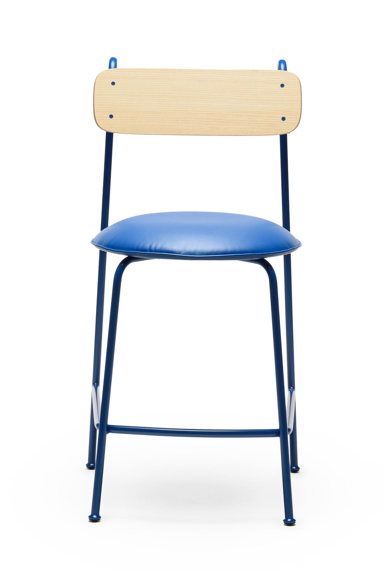 Lena Blue Ash Wood Bar Chair
