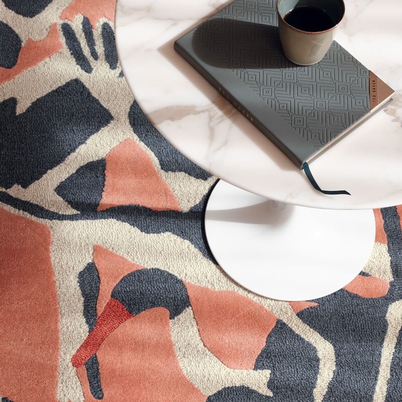 Cranes Pink 57002 Rug by Ted Baker | Size: 200 x 280 cm