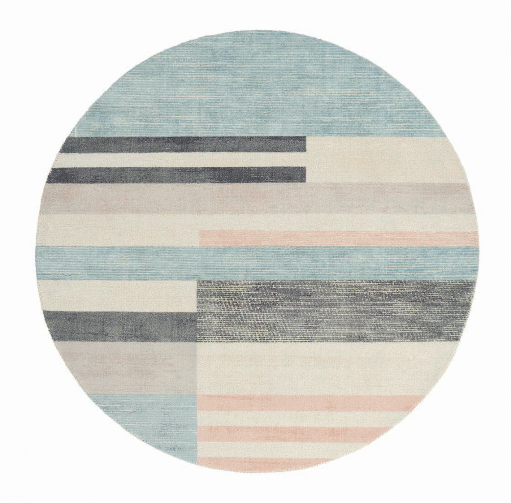 Straight Lines Handwoven Circle Rug