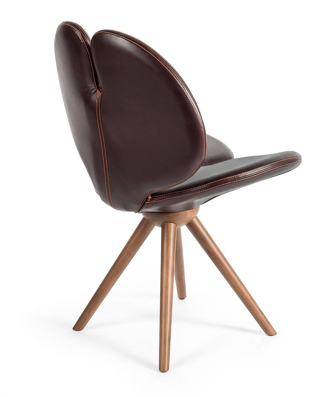 Pansè Wool and Leather Designer Chair