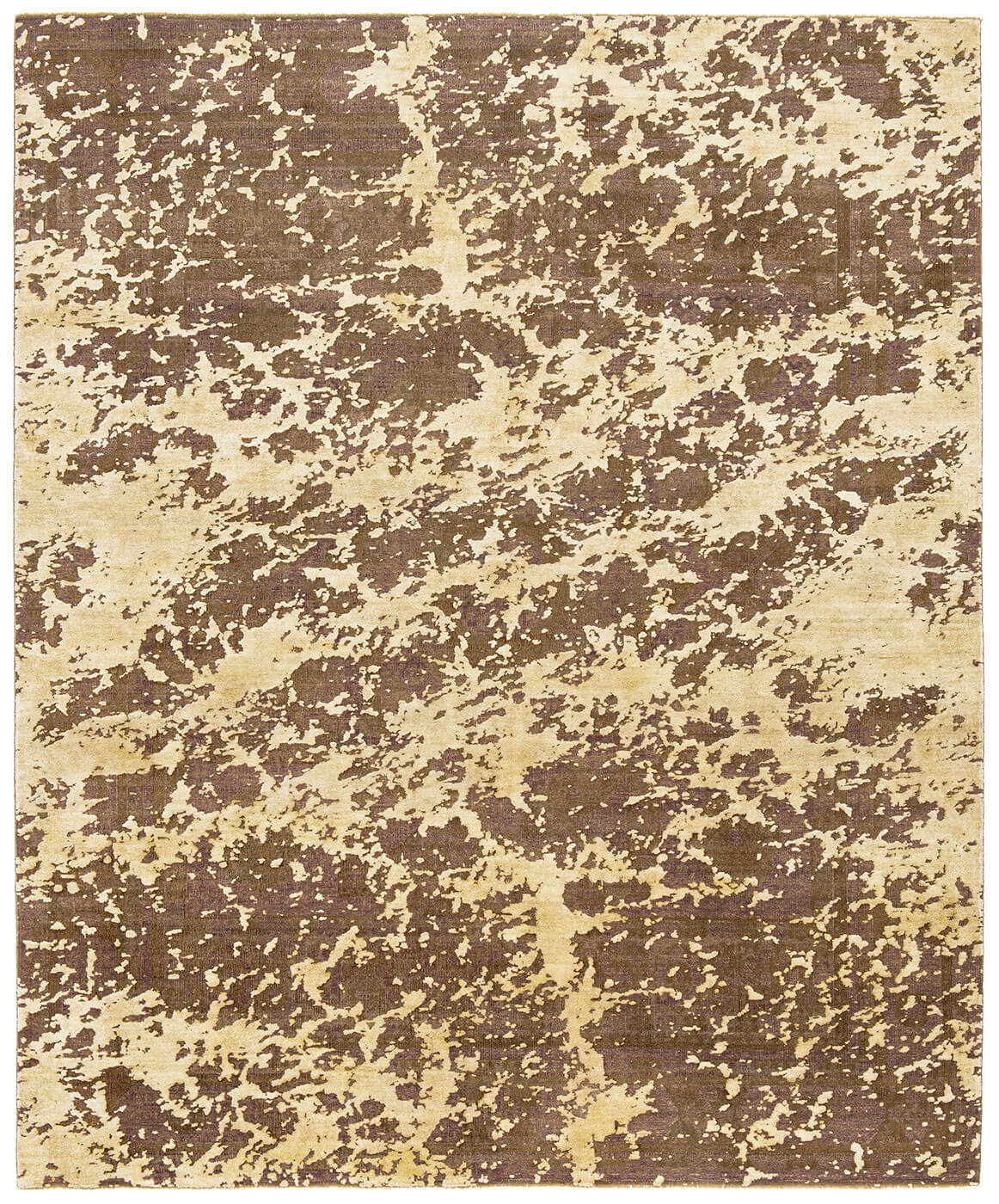Beige Abstract Wool / Silk Luxury Rug