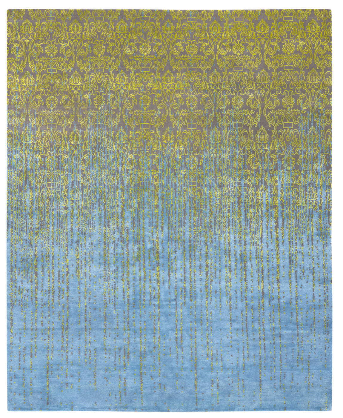 Roma Green & Blue Hand-woven Luxury Rug ☞ Size: 200 x 300 cm