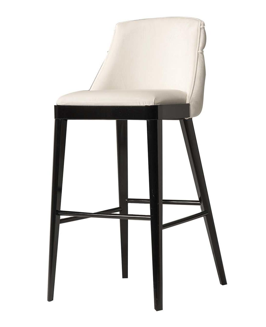 Wave White and Black Artisan Stool