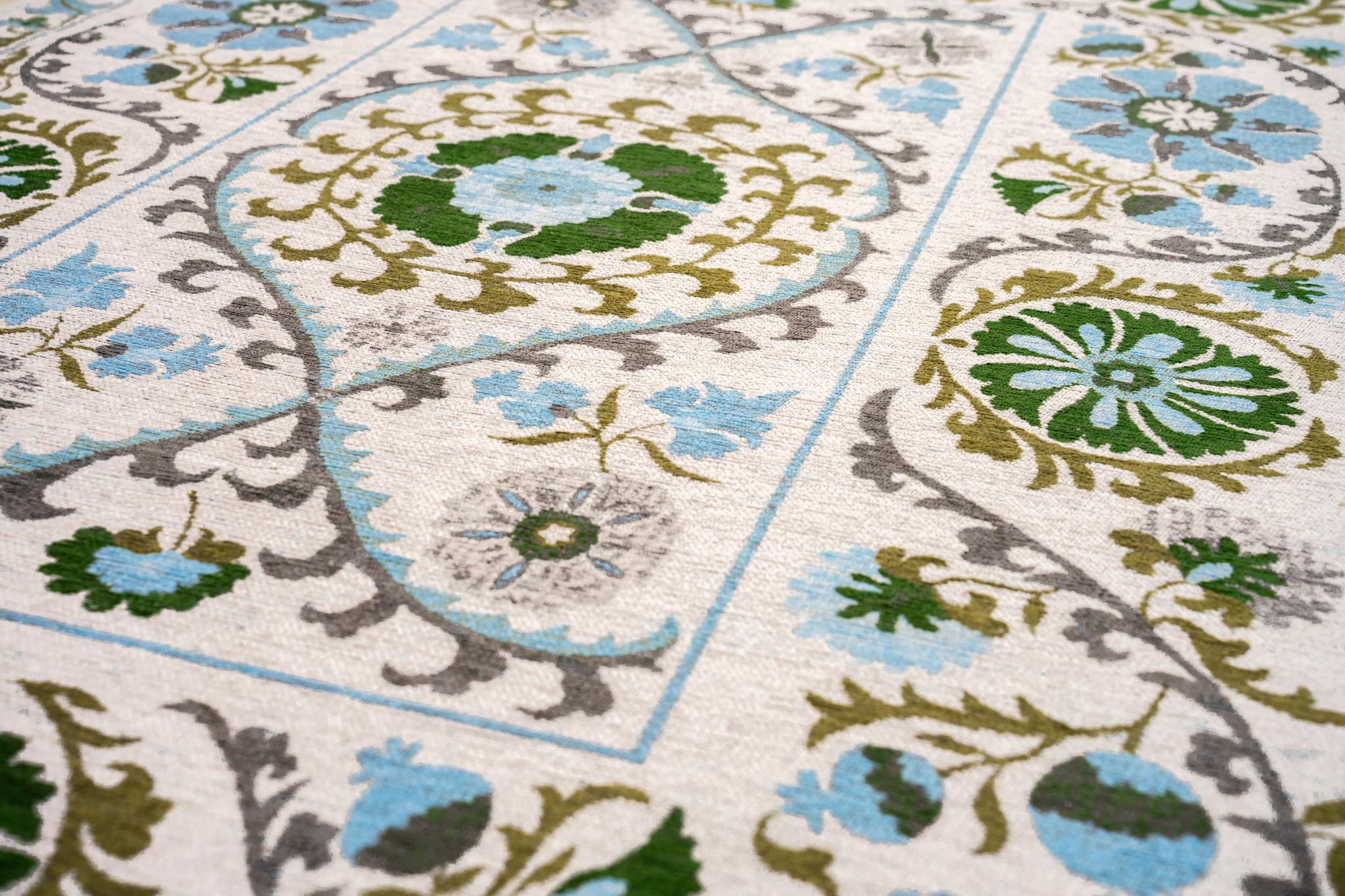 Multicolor Suzani Embroidered Rug | Size: 170 x 240 cm