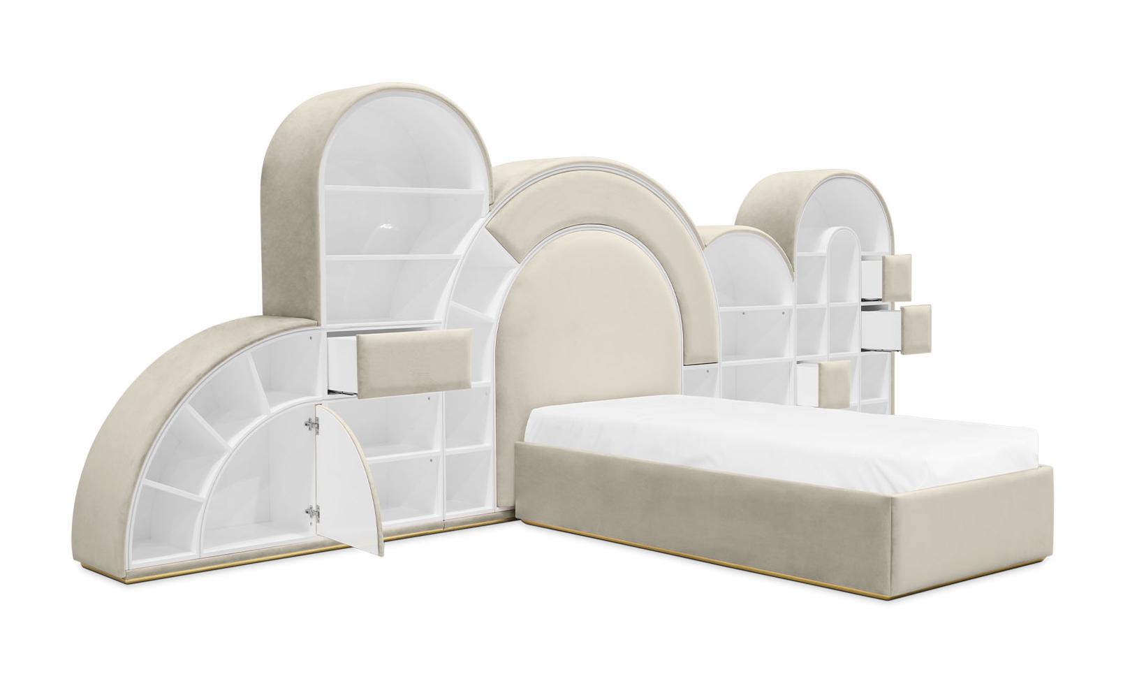 Bubblegum Marshmallow Cream Soft Bed | Configuration: Medium | Mattress Size: 90 x 190 cm