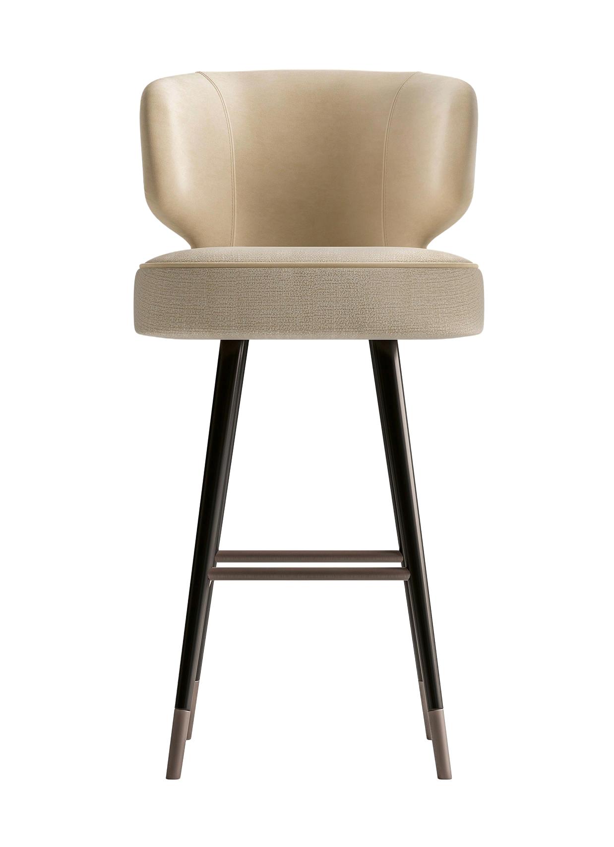 Elegantly Curved Back Bar Stool