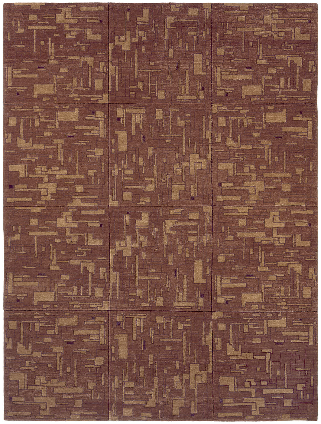 Map Brown Luxury Hand-woven Rug