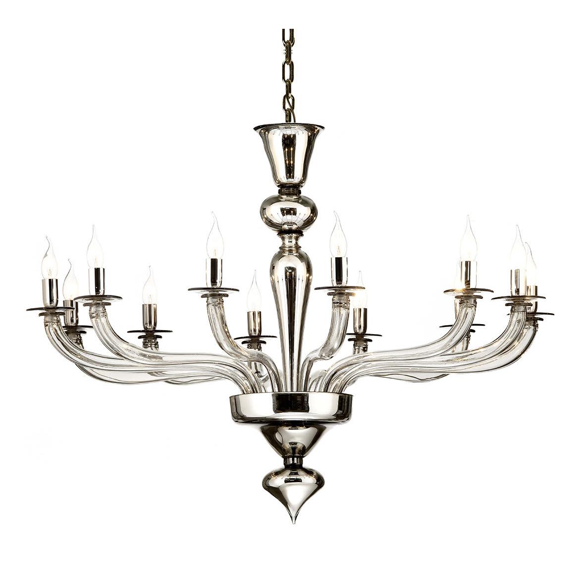 Murano Smoked Mirror Chandelier