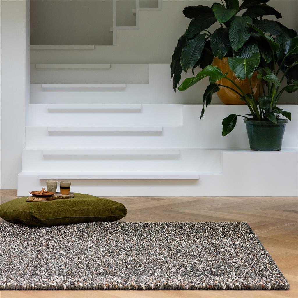 Pop-Art Grey Thick Pile Felted Rug | Size: 200 x 280 cm