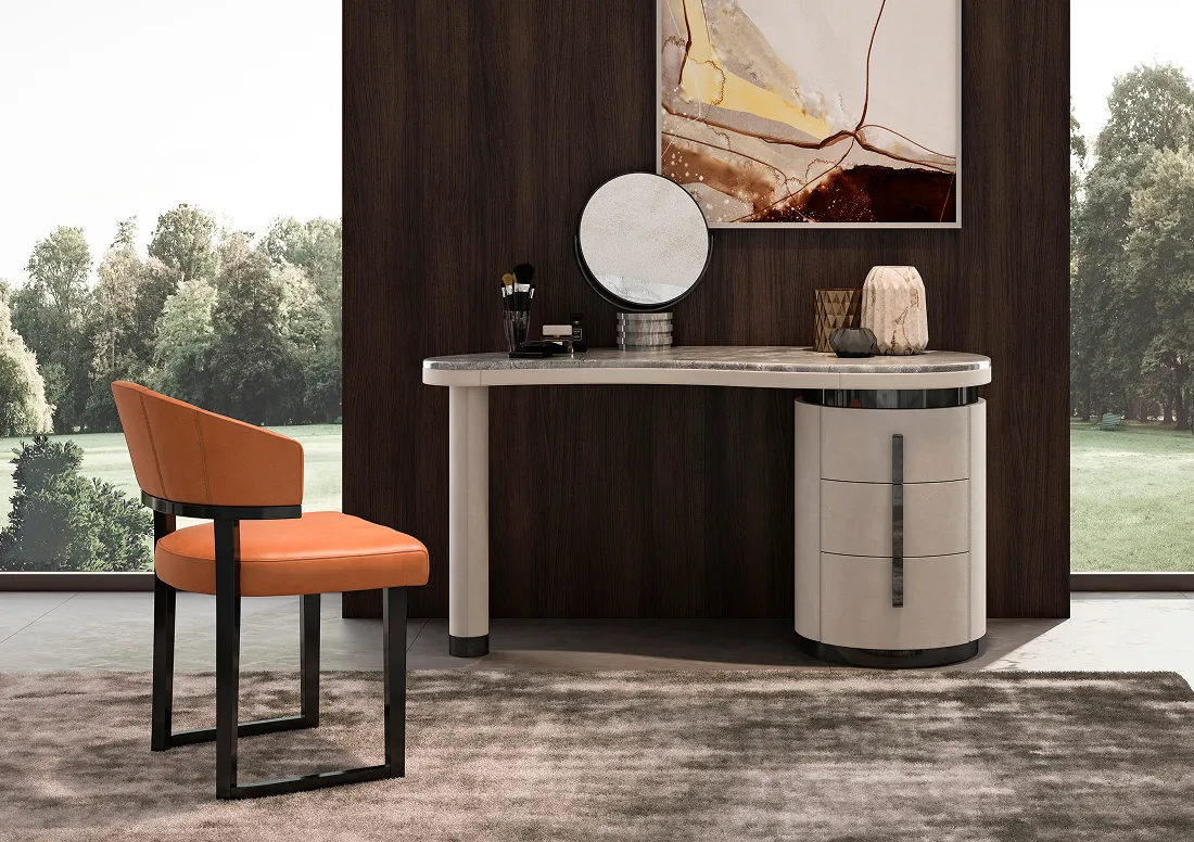 Elegant Table Mirror on Marble Stand