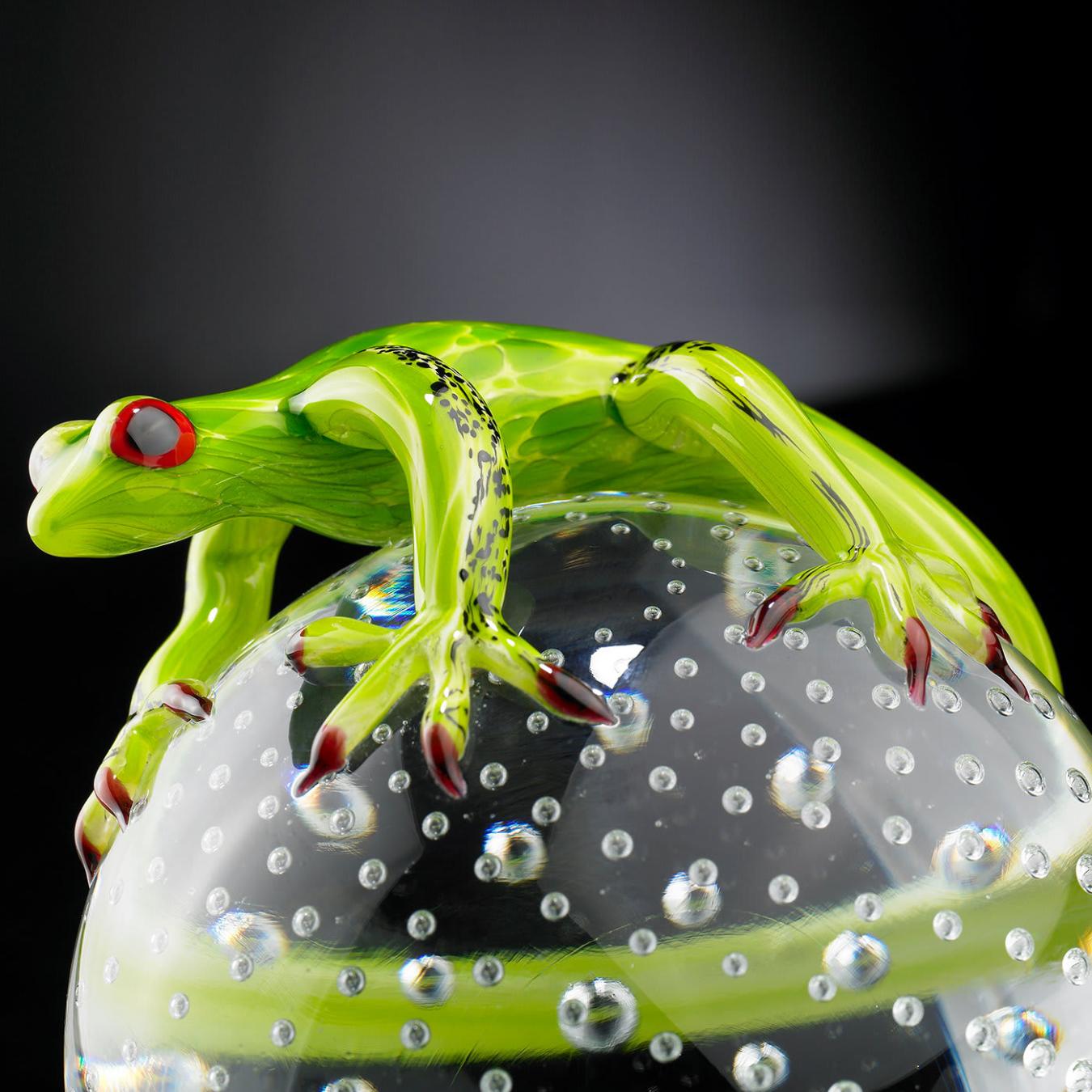 Sphere with Gecko Artisan Figurine