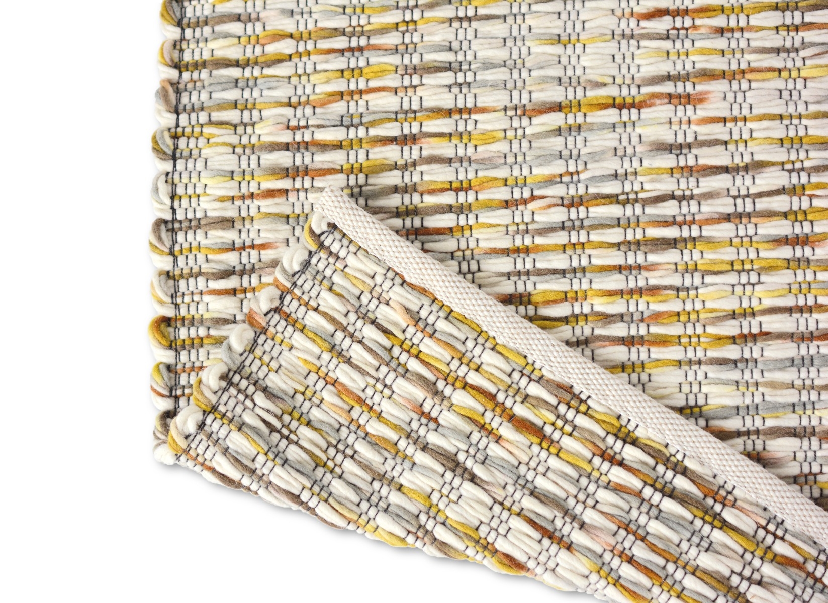 Flat Woven Wool Yellow Rug