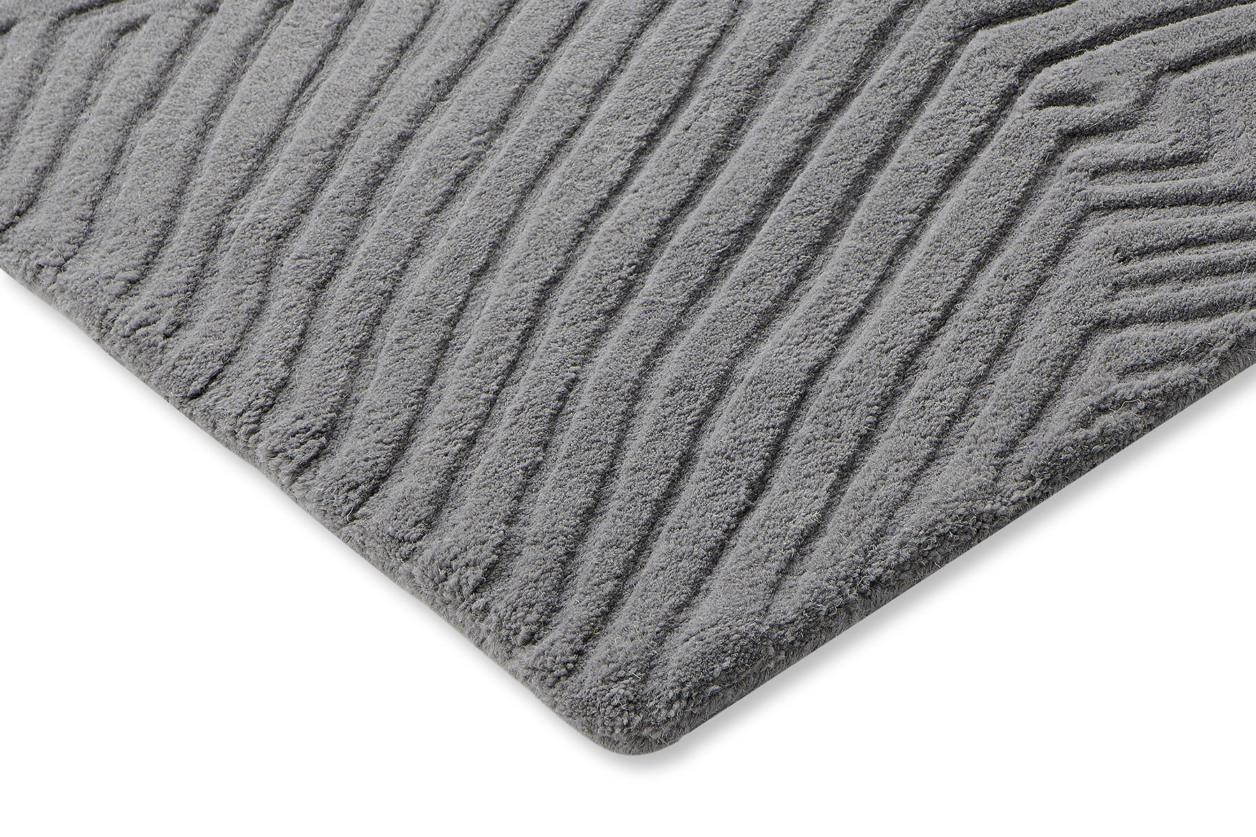 Grey Wool Modern Hand Woven Rug ☞ Size: 250 x 350 cm