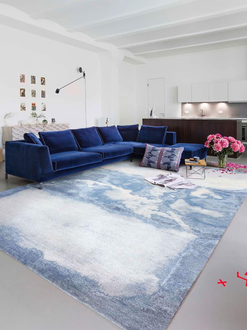Clouds Blue Luxury Handwoven Rug ☞ Size: 274 x 365 cm
