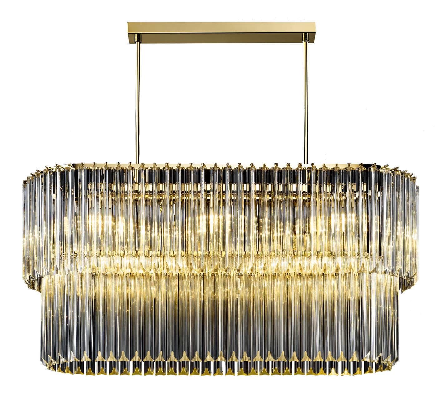 Oval Antique Gold Triedro Chandelier