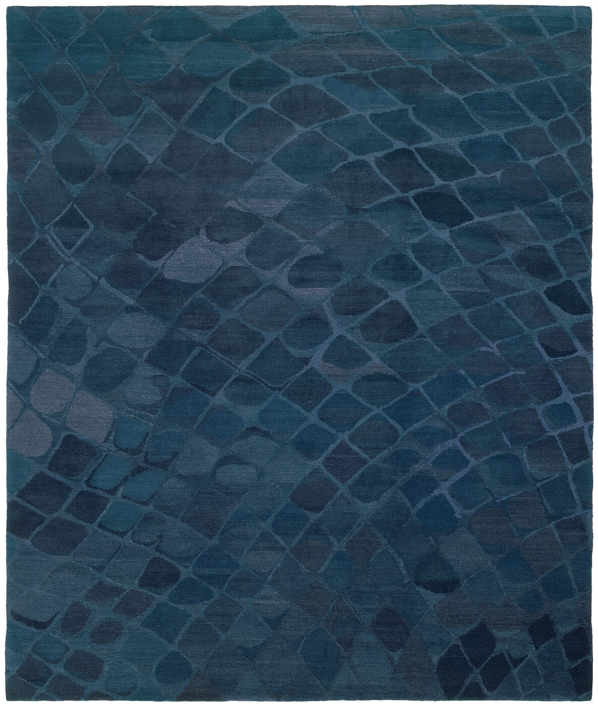 Hand-woven Wool Blue Luxury Rug ☞ Size: 300 x 400 cm