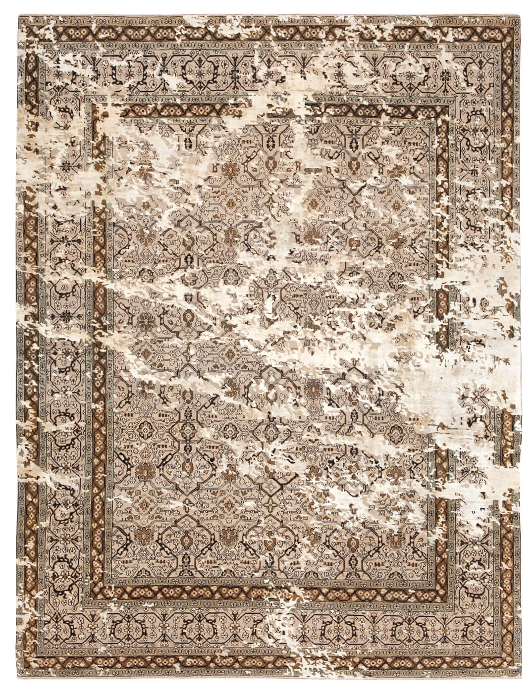 Tabriz Hand Knotted Brown Luxury Rug