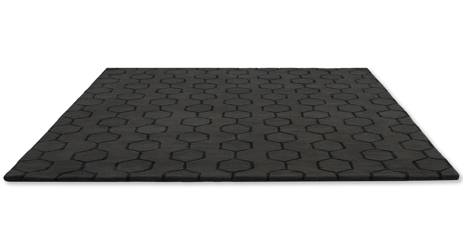 Geometric Noir Modern Hand Woven Rug ☞ Size: 200 x 280 cm