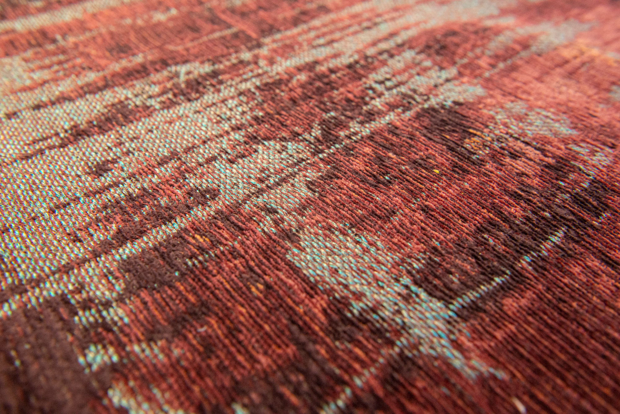 Deep Coral Accent Round Rug