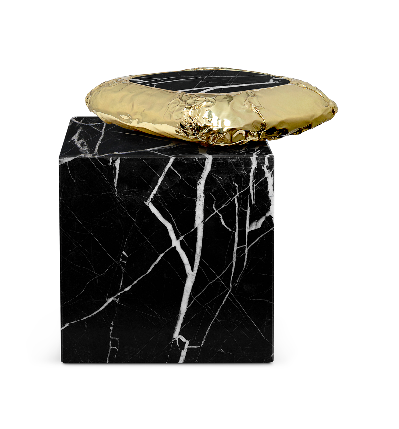 Megalith Nero Marquina Designer Side Table