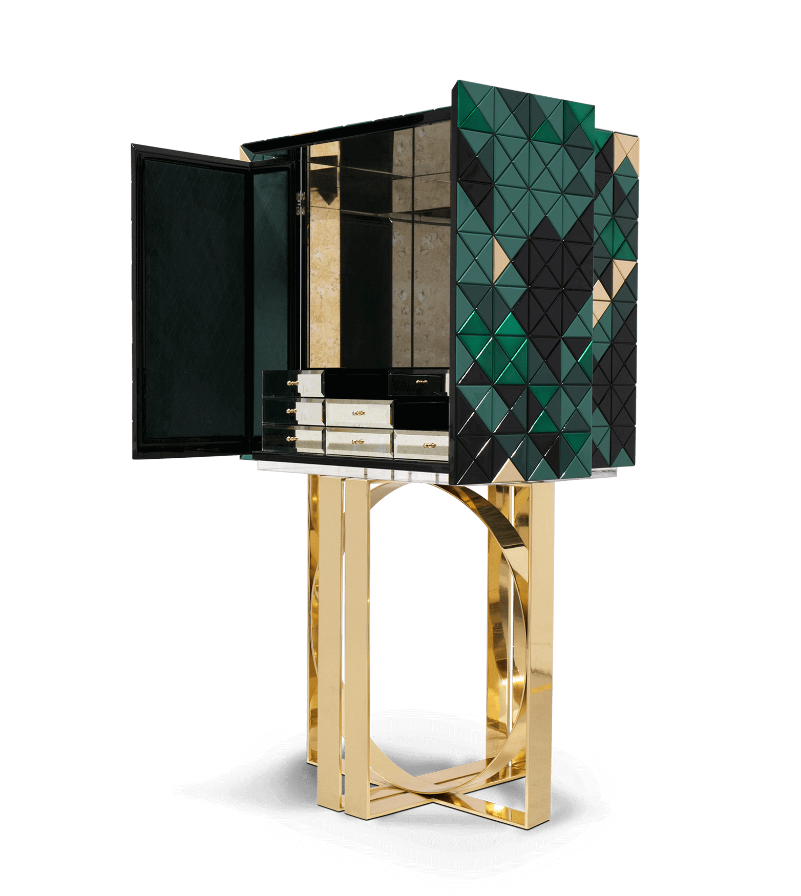 Mosaic Green Artisanal Cabinet