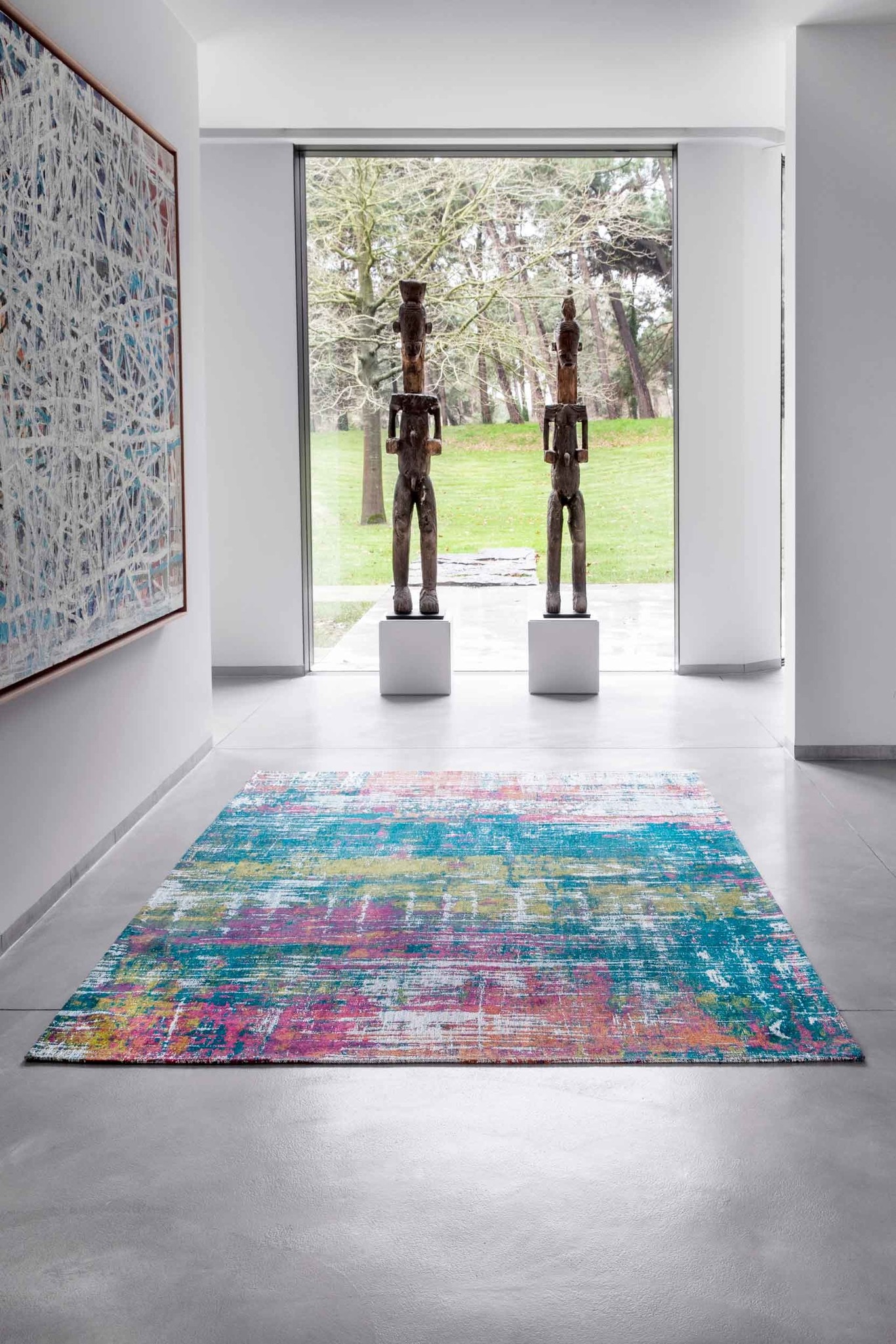 Abstract Multi Belgian Flatwoven Rug