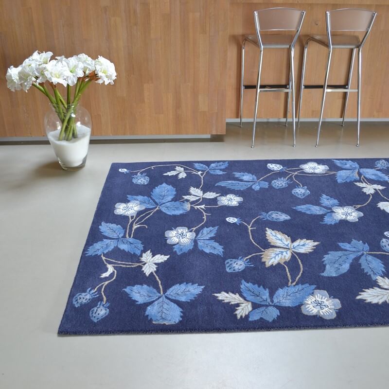 Wild Strawberry Navy Hand-Woven Rug | Size: 250 x 350 cm