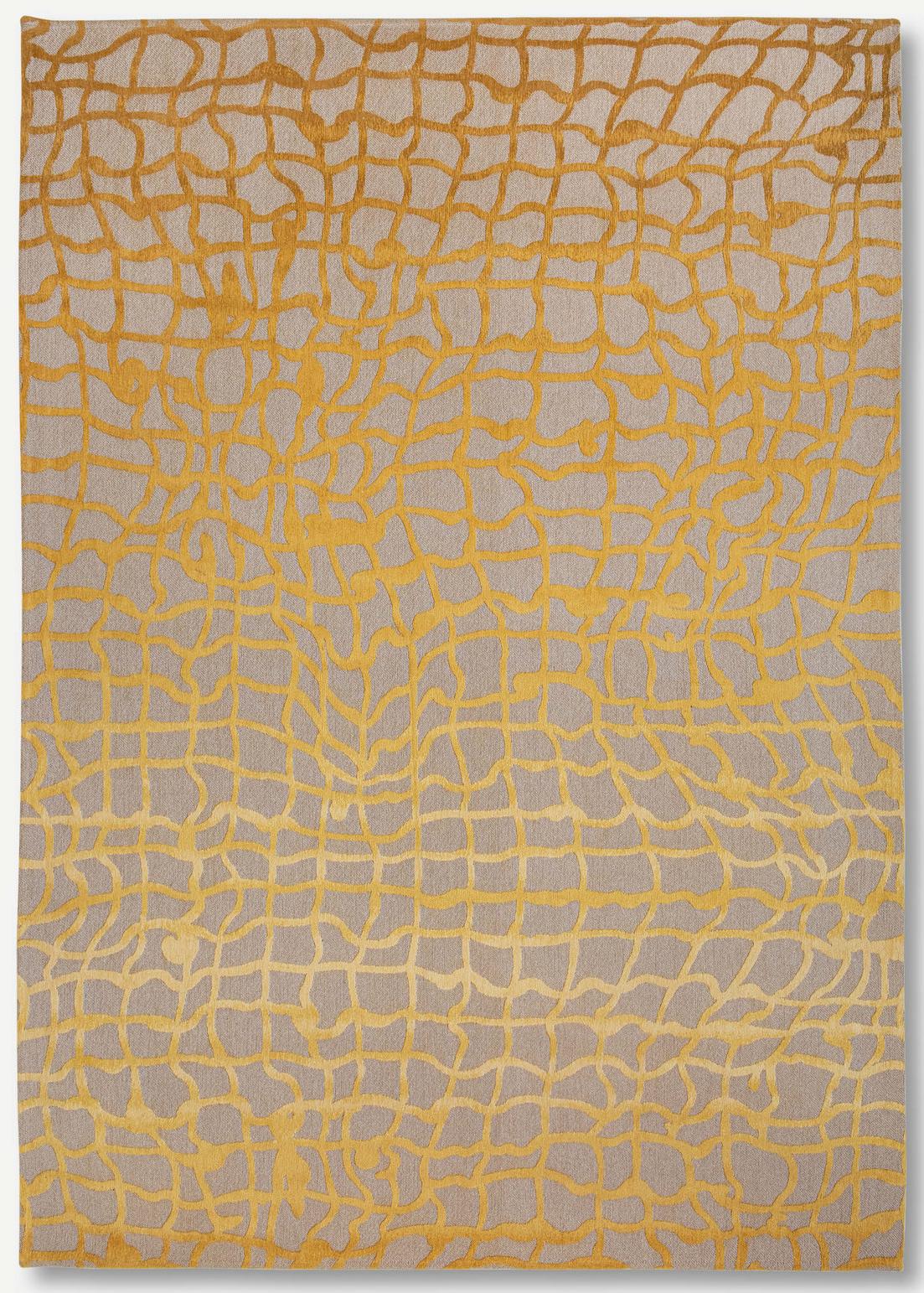 Abstract Gold Flatwoven Rug ☞ Size: 140 x 200 cm