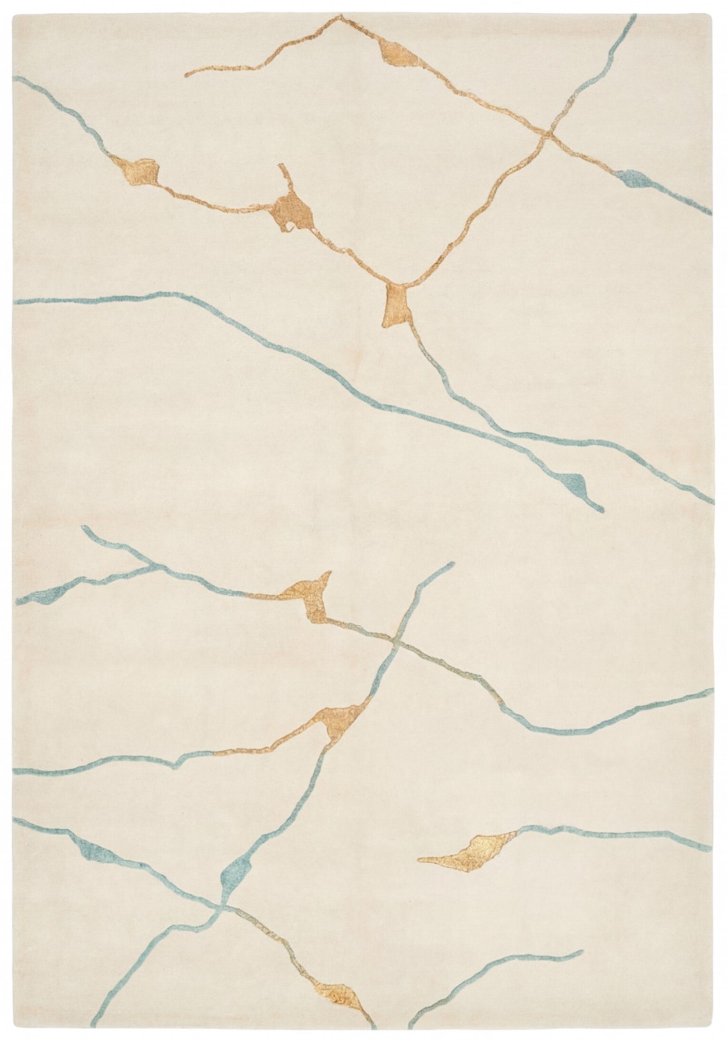 Golden Veins Ivory Artisan Rug