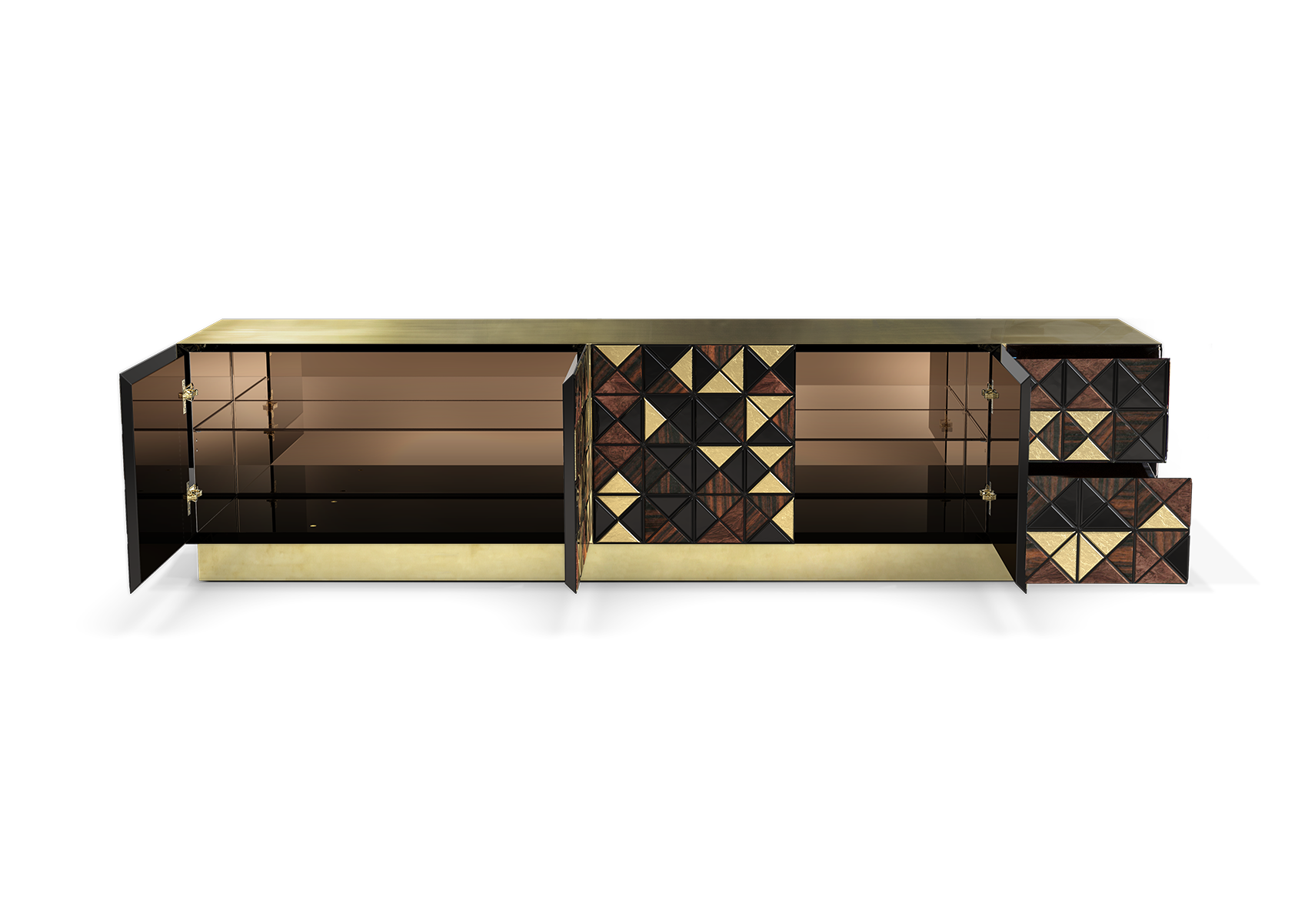 Mosaic Walnut TV Designer Cabinet
