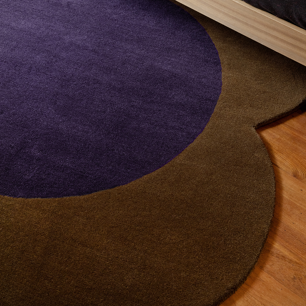 Flower Brown / Violet Designer Rug