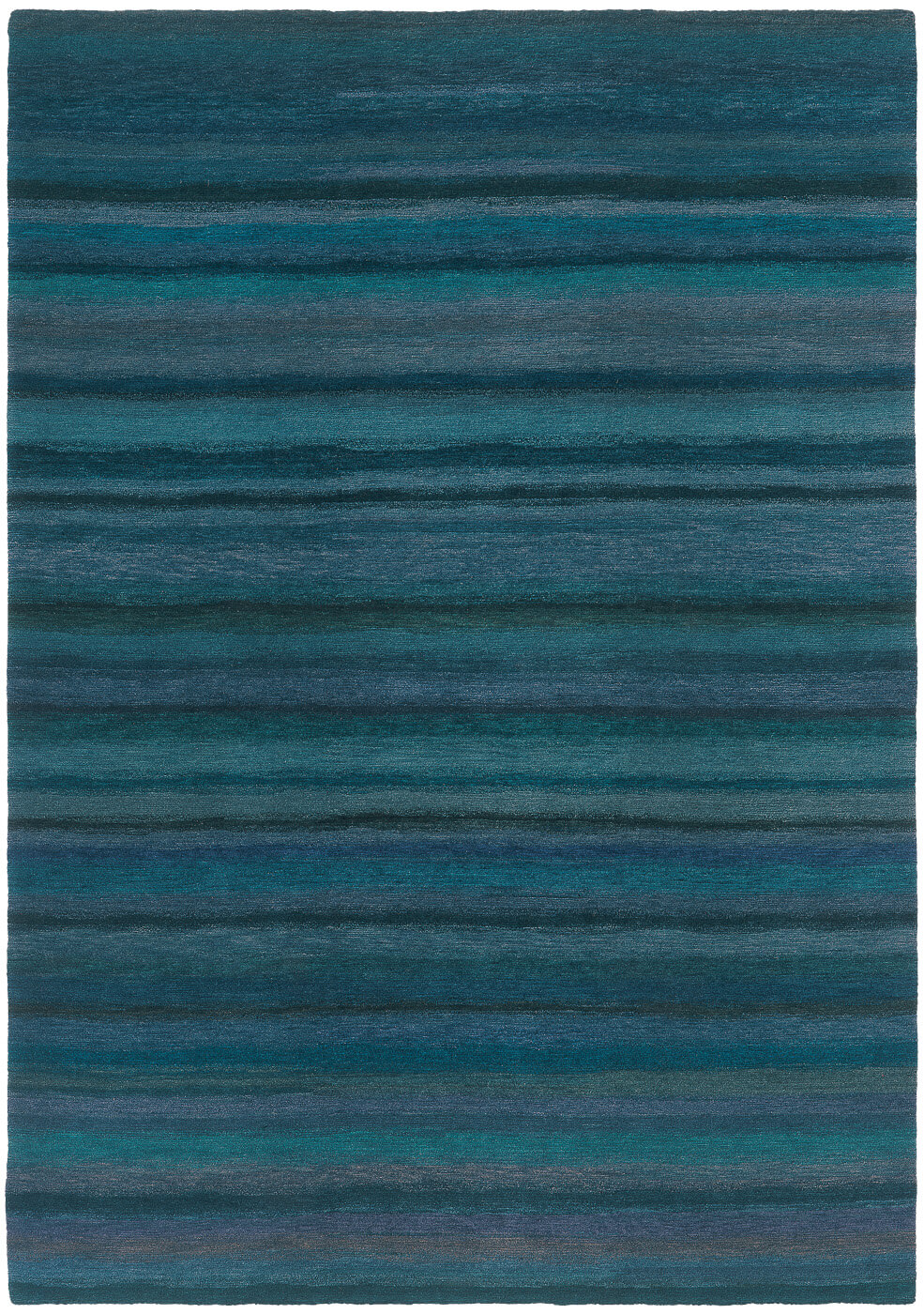 Blue Striped Hand-woven Luxury Rug ☞ Size: 200 x 300 cm