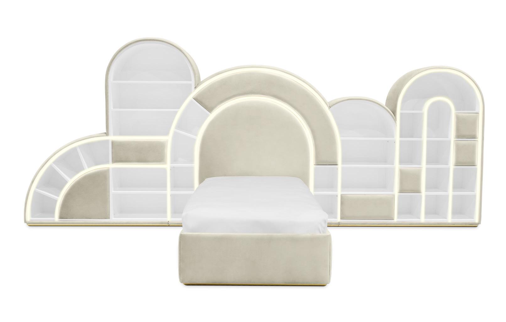 Bubblegum Marshmallow Cream Soft Bed | Configuration: Medium | Mattress Size: 90 x 190 cm