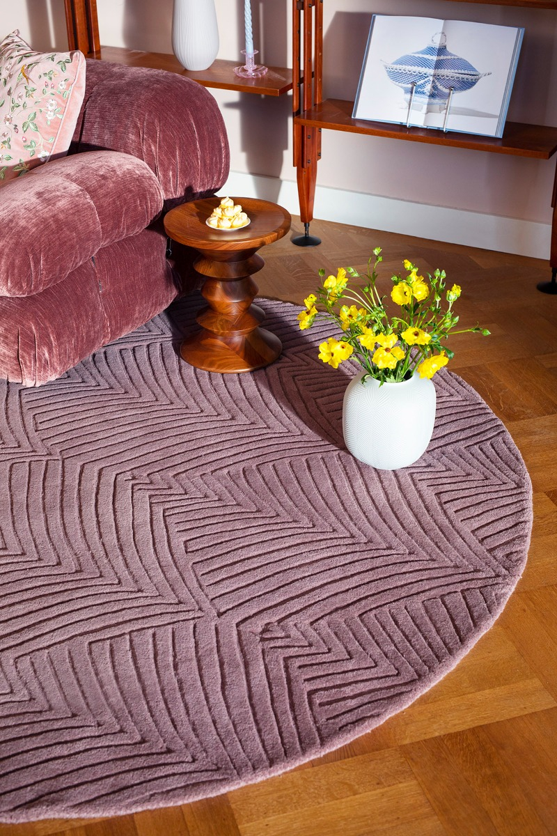 Folia Mink 38902 Circle Modern Hand Woven Rug | Size: Ø 150 cm