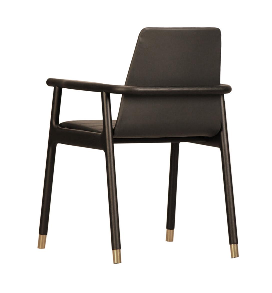 Joyce Dark Brown Handcrafted Chair with Armrests