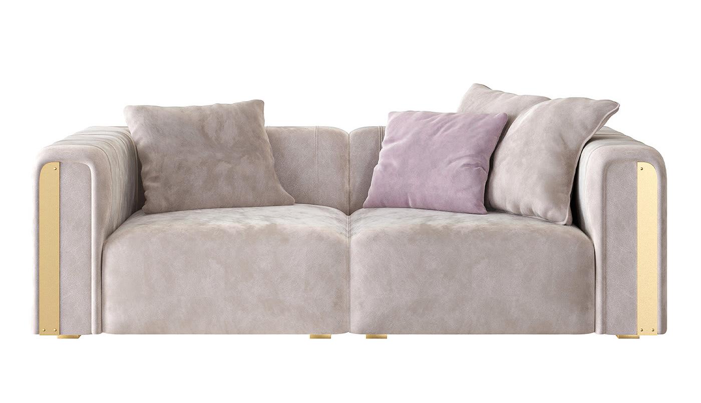 Clizia Mauve Handcrafted Sofa