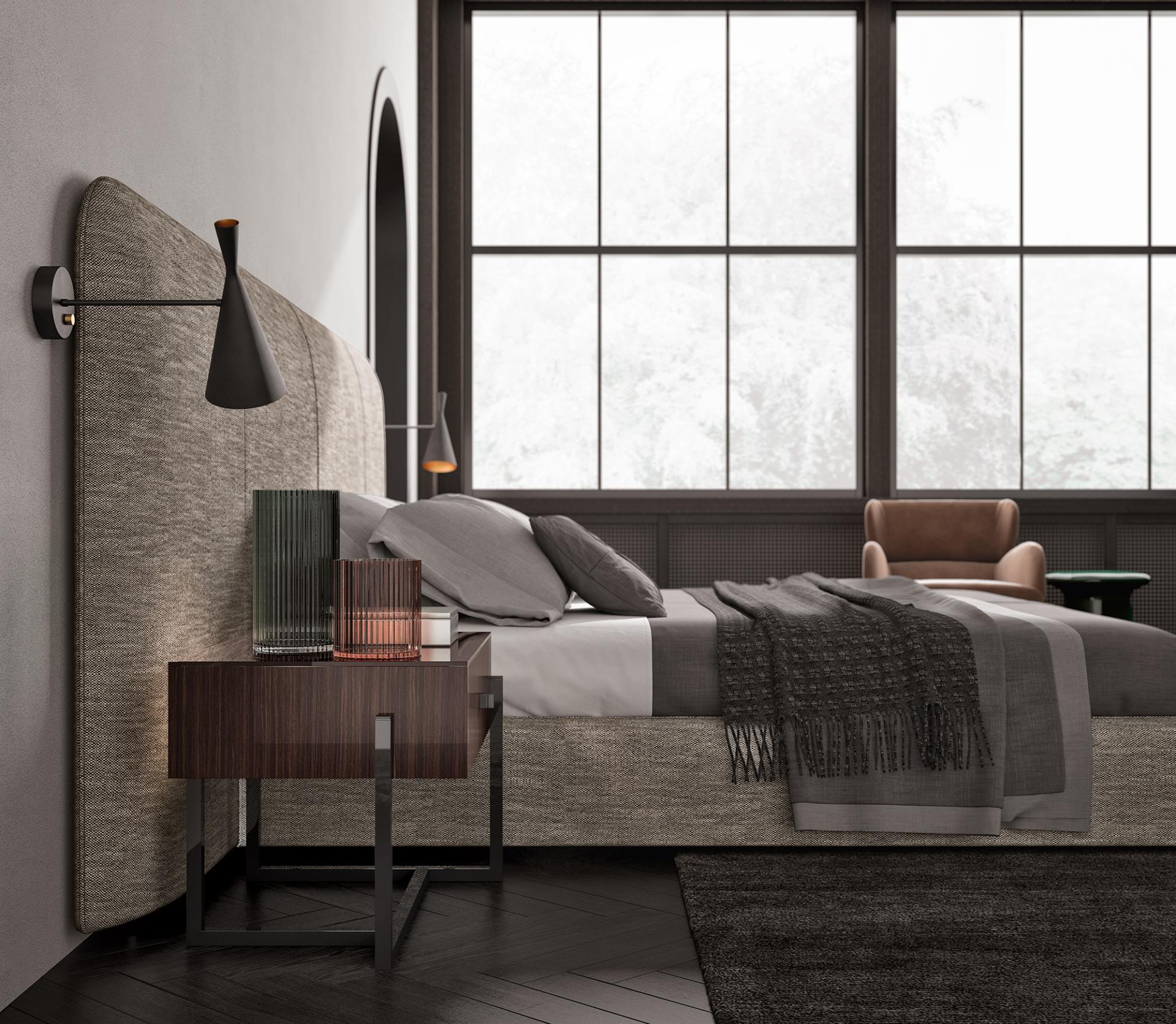 Italian Bed with High Headboard | Mattress Size: 180 x 200 cm