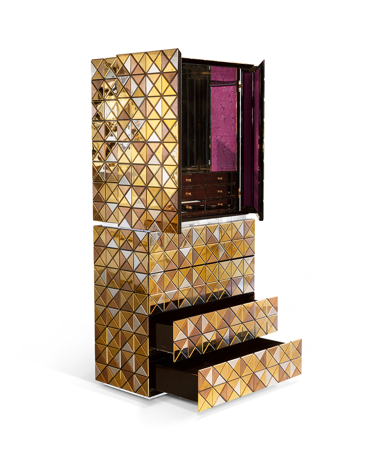 Mosaic II Gold Designer Cabinet