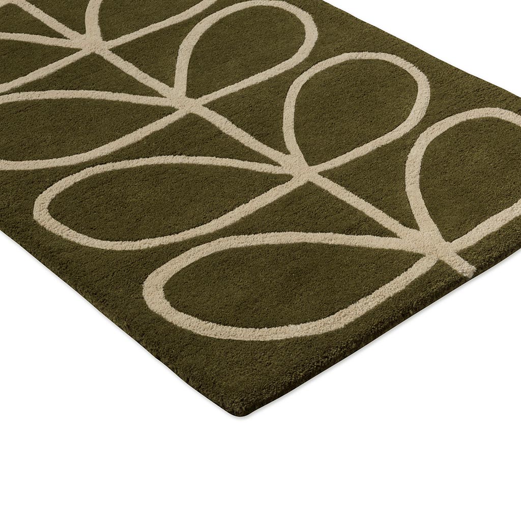 Linear Stem Olive Runner Rug