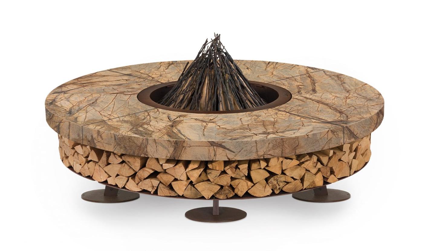 Marble Brown Outdoor Fire Pit | Dimensions: Ø 150 cm
