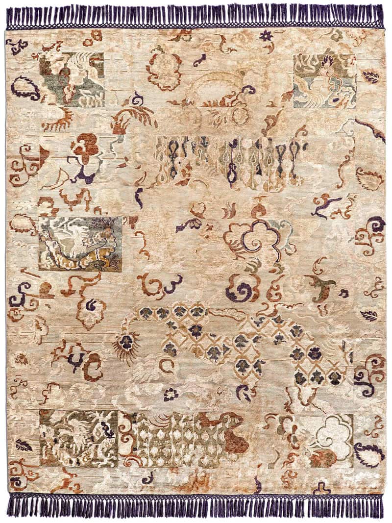 Dragon Hand-Knotted Silk / Wool Rug