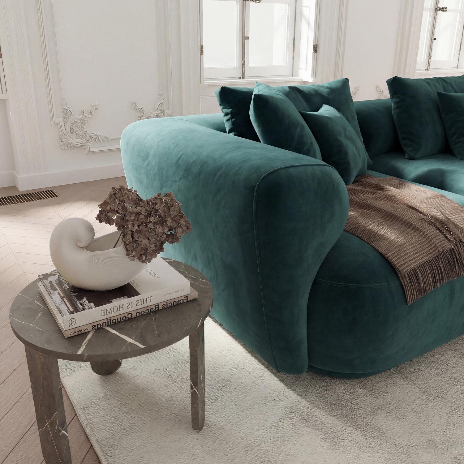 Stone Teal Upholstered Sofa
