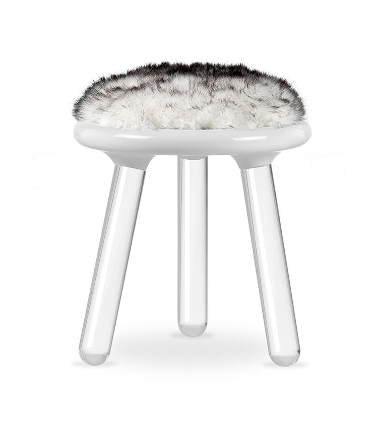 Mirage White Bear Kids Stool